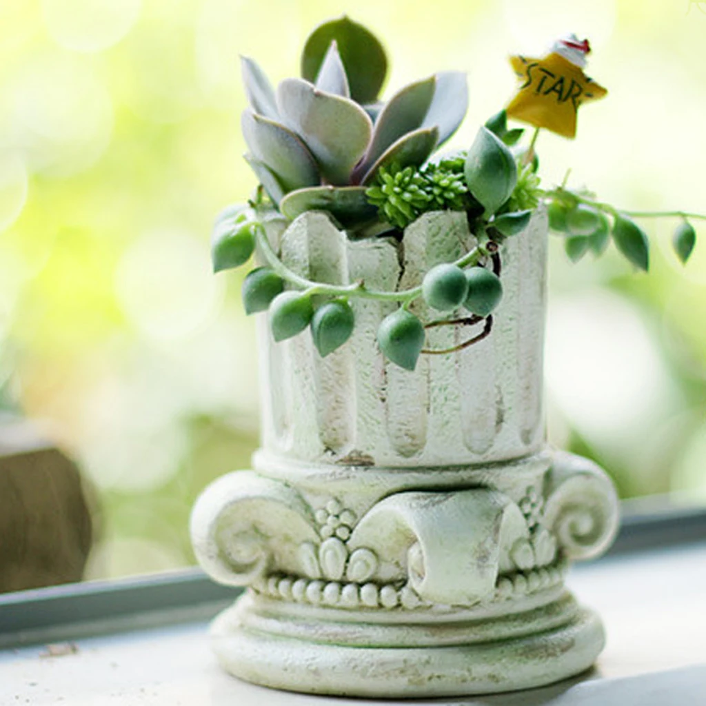 Home Bedroom Garden Decor Anti-Corrosion Durable Flowerpot Creative Resin Flower Pot Planter Garden Succulent Plant Decor #7