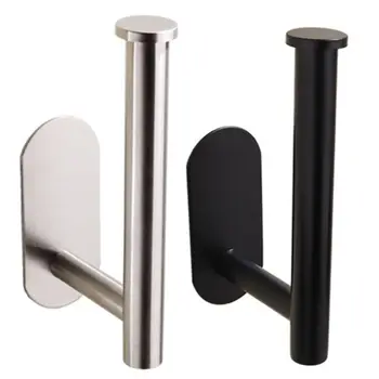 

Stainless Steel Roll Paper Holder Rack Wall Mount Toilet Tissue Towel Punch Free Stand Dispenser Shelf Home Bathroom Supplies