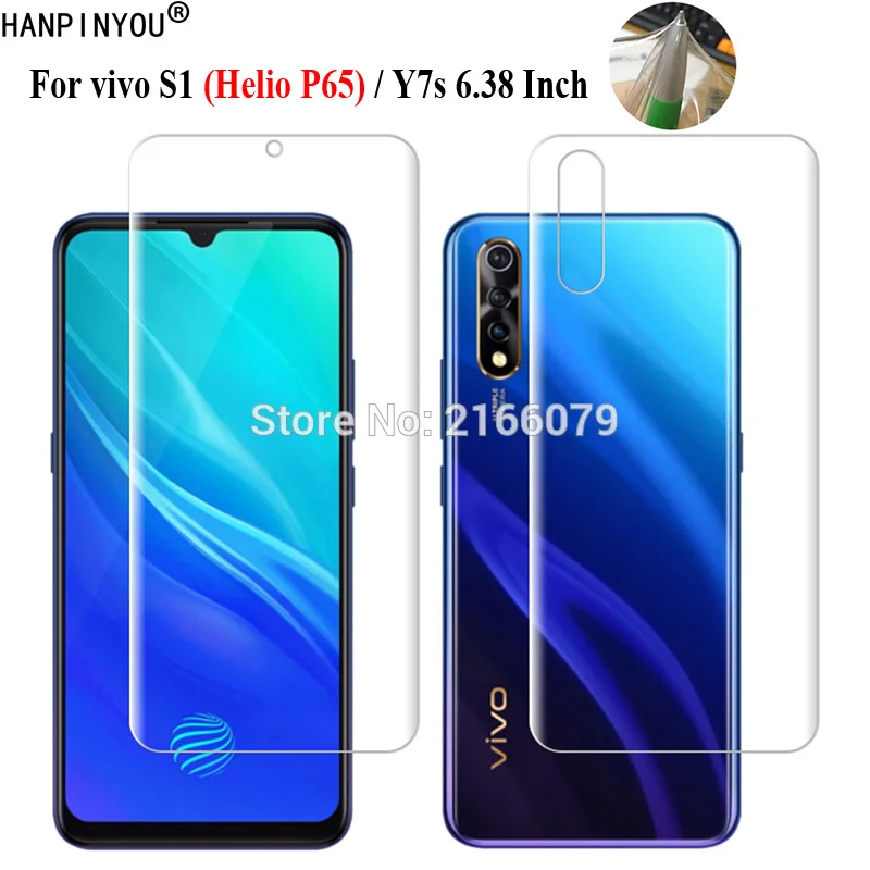 ДЛЯ vivo S1 Helio P65 Y7s 6 38 &quotМягкий ТПУ Передняя Задняя полная защита экрана прозрачная