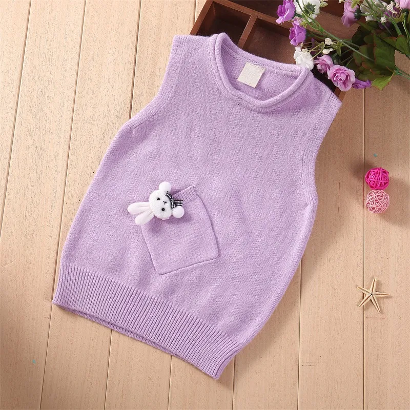 Стильный свитер в форме кролика на осень и зиму для девочек, г., детский трикотажный свитер в Корейском стиле, пуловер с круглым вырезом