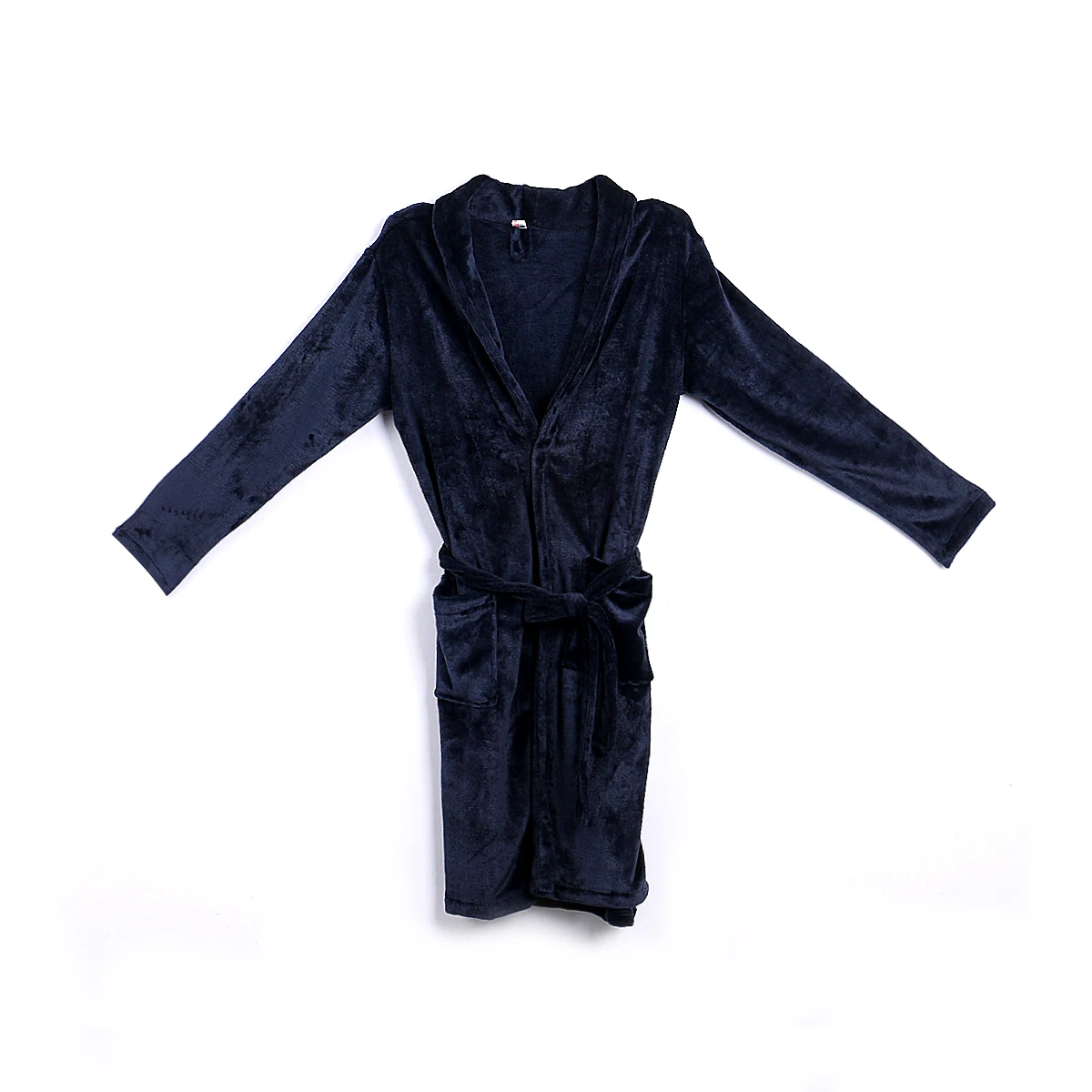 Мужские зимние теплые халаты толстые удлиненные плюшевые шали халат кимоно Домашняя одежда с длинными рукавами накидка халат пеньюар мужской хит - Цвет: Синий