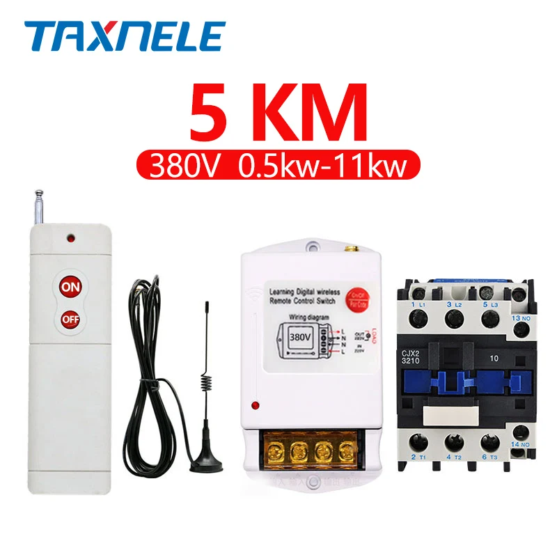 5KM 0.5-11KW 380V 220 В 380 в водяной насос беспроводной промышленный пульт дистанционного управления Переключатель интеллектуальная Высокая мощность бытовой 1 км 3 км 5 км на большие расстояния - Цвет: 5KM 0.5-11KW 380V