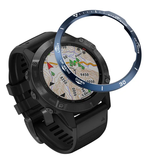 Steel For Garmin Fenix7 7X 6 6XPro 6X Sapphire/5 Plus Bezel Rings Adhesive Anti Scratch Metal Cover Protective Watch Accessories 