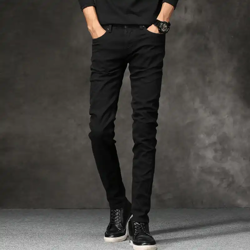 black pencil fit jeans