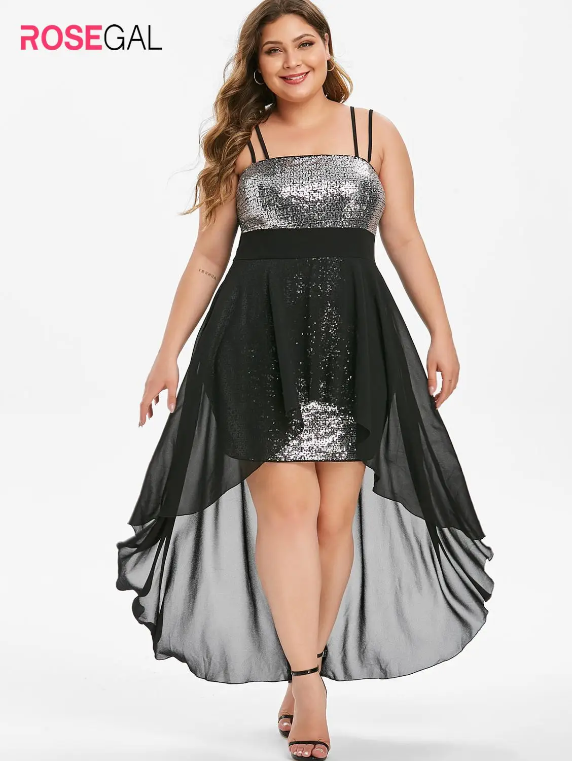 Женское вечернее платье с блестками ROSEGAL 5xl 4xl размера плюс высоким и низким