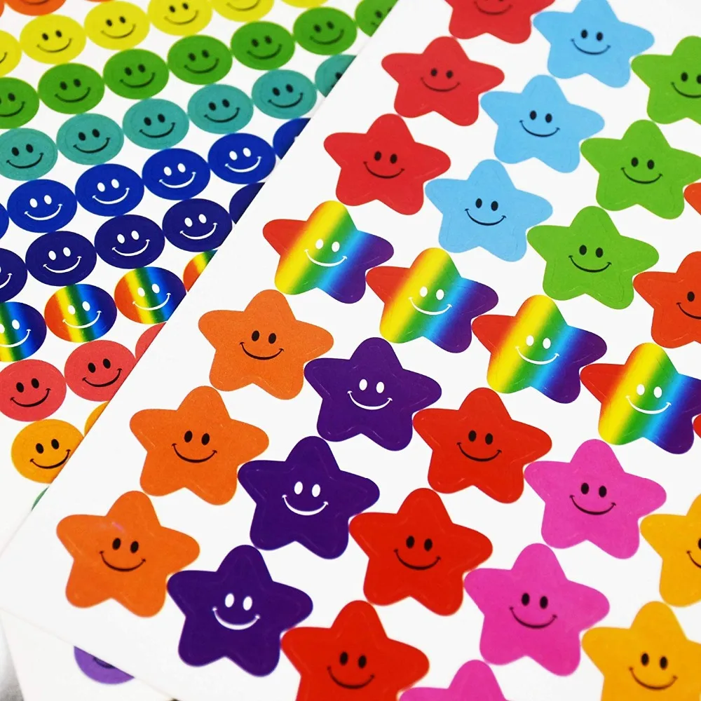 スマイリースター報酬ステッカー教師のための子供幼児両親の子供クラフトスクラップ本装飾 60 枚 6240 個 Assorted Stickers Aliexpress