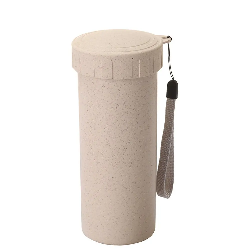 beige Creative Portable Size Bamboo Fiber Heathy Material Cup Cute Design Suitable for Travel Kitchen Tableware - Цвет: beige