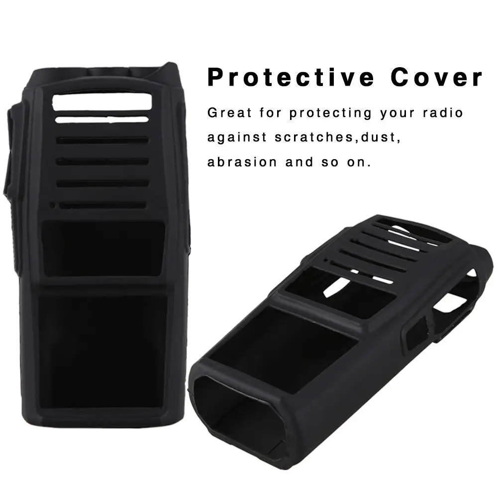 High Quality Handheld Soft Silicone Case Protective Cover Black Durable Anti-fall Protect Case For UV82 Radio Walkie Talkie