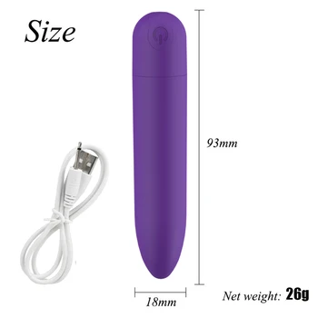 Portable Sex Toys Waterproof 10 Speed Bullet Vibrator for Clit Stimulator, USB Rechargeable Silver Bullet Vibrator For Women 5