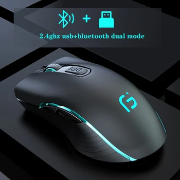 

Dual Mode Wireless Mouse LED Bluetooth Rechargeable Mouse Wireless Silent Mause Ergonomic Mouse 2.4ghz USB Optical Mice for PC