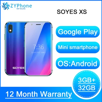 

2019 Mini Smartphone SOYES XS 3'' 3GB 32GB 2GB 16B Android Face Recognion 1580mAh 4G Wifi Backup Pocket Cellphones PK Melrose S9