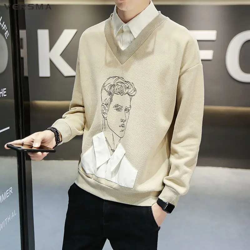 VERSMA Korean V neck Knitted Ugly 
