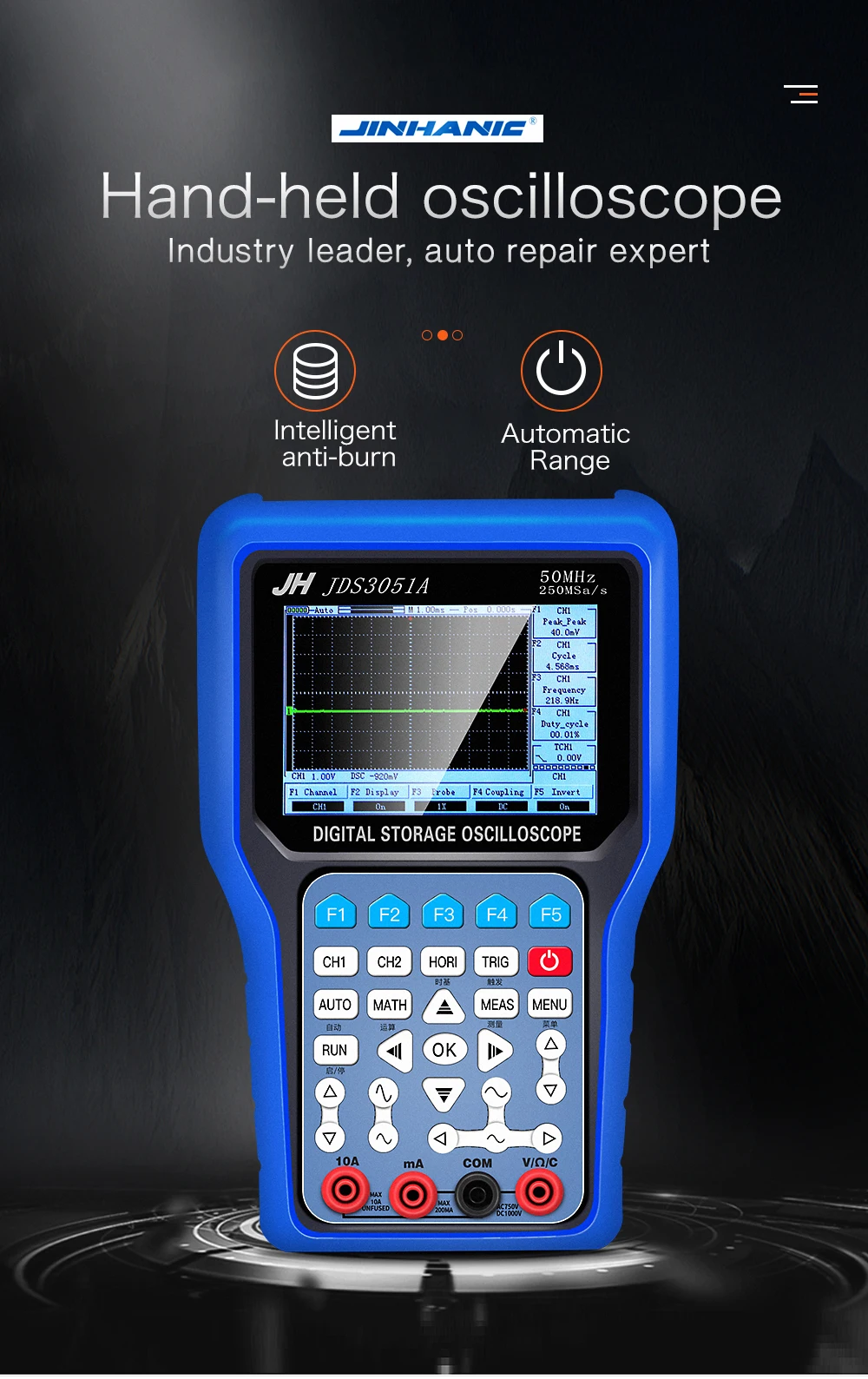 Ручной осциллограф Jinhan JDS3051A JDS3072E JDS3082A 6000 Счетный мультиметр Ручной ЕС США портативный осциллограф мульти