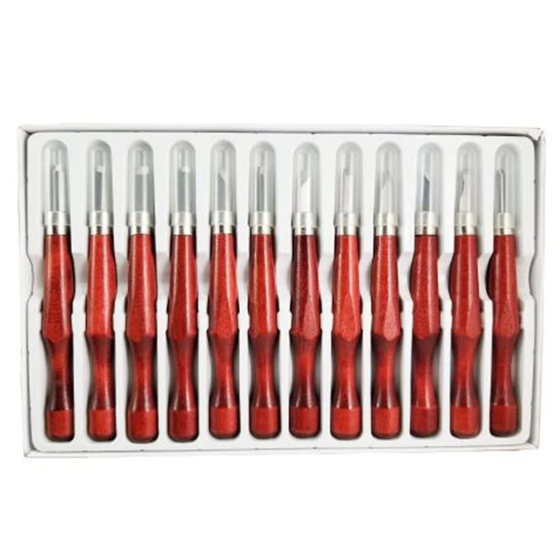 12-Pieces Sculpture Knife Woodworking Gouges Wood Carving Chisels Tool Set