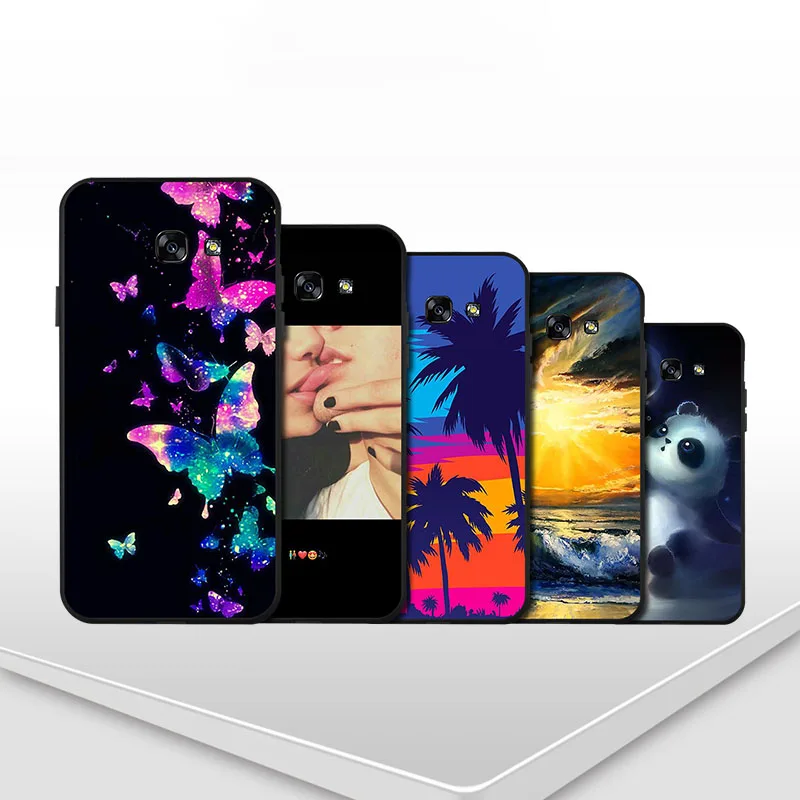 Черный чехол ТПУ для Samsung A5 2017 Чехол Мягкий силиконовый телефона Galaxy SM-A520F Fundas |