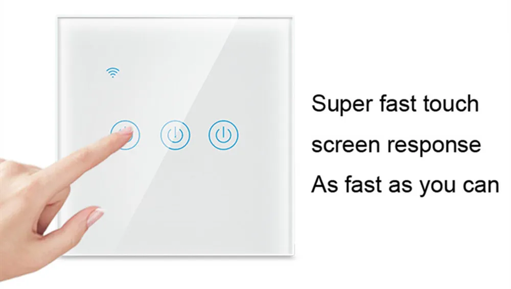 ACCKIP Wi-Fi настенный сенсорный Переключатель ЕС 1/2/3 приложение Tuya и приложение Smart Life дистанционного Управление работает с Alexa Google Home