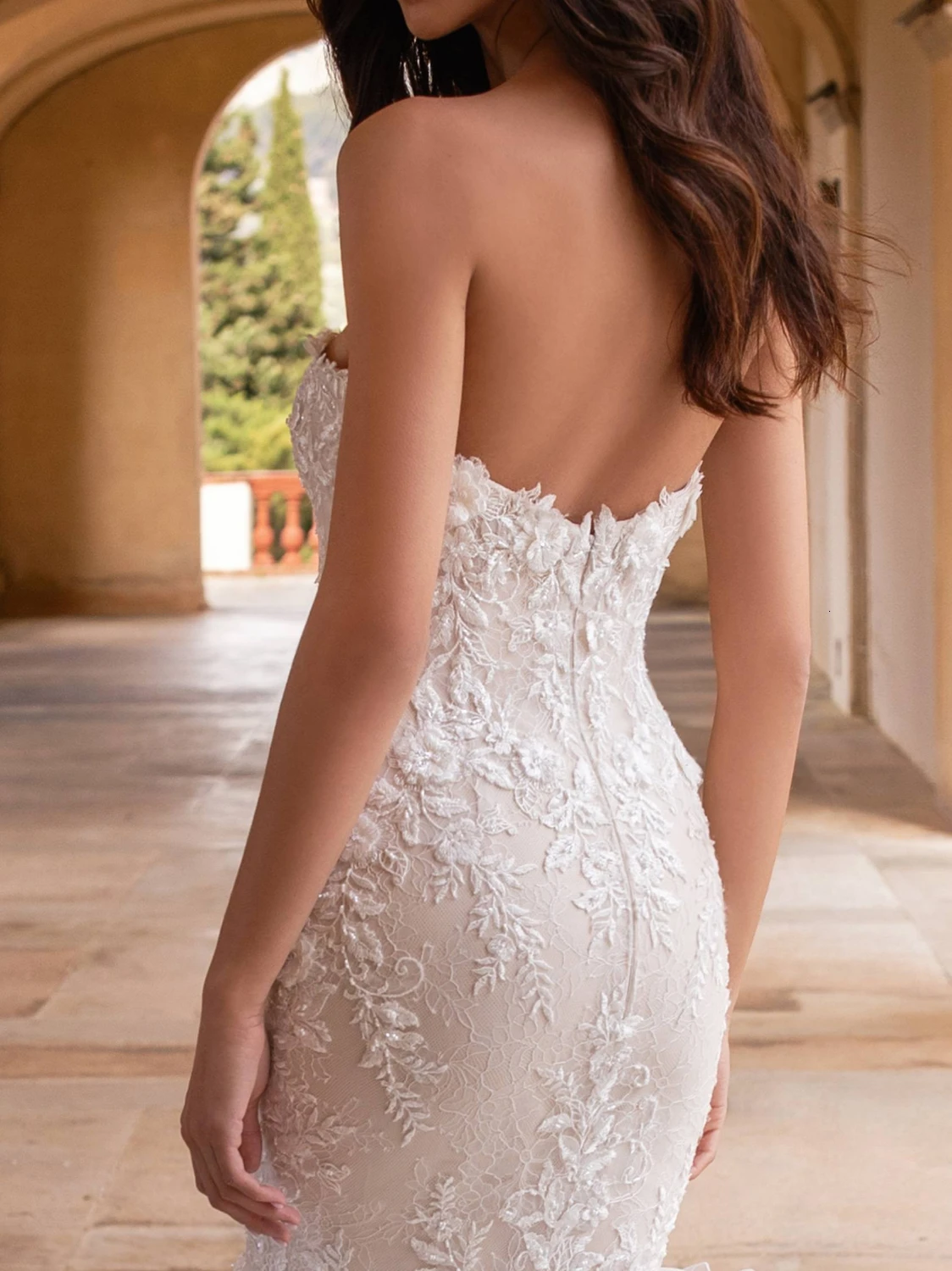Vivian's Bridal Dreamlike Bohe 3d цветок свадебное платье сексуальное, с лифом сердечком, с открытой спиной бисер кружево Аппликация рюшами Русалка свадебное платье