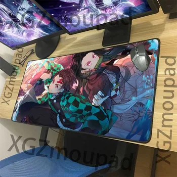 

XGZ Big Mouse Pad Black lock edge animation mouse pad demon killer kimetsu no YAIBA computer table mat anti slip, suitable for l
