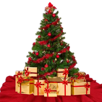 

Beautiful Red Tree Skirts Xmas Tree Skirt Christmas Tree Bottom Skirt with Red Ruffle Decor