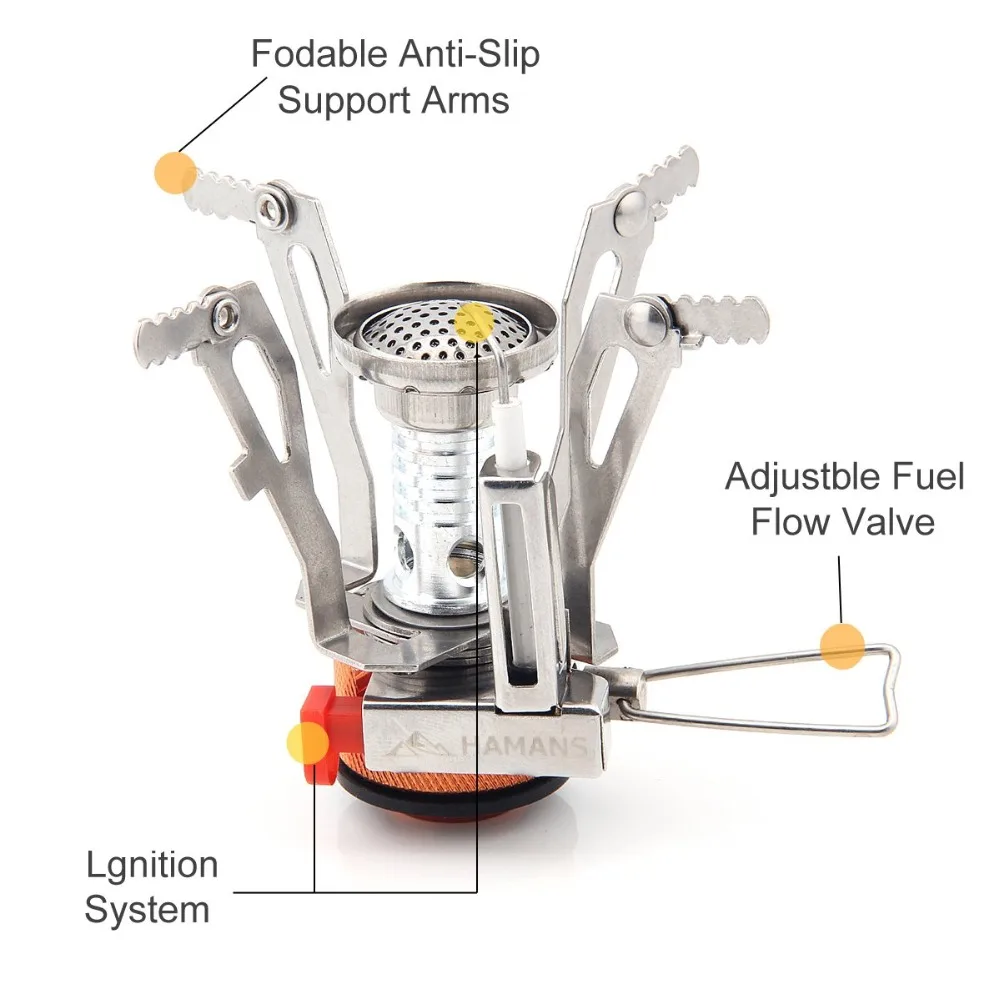 Сверхлегкая портативная газовая плита с пьезозажиганием, походная плита для альпинизма