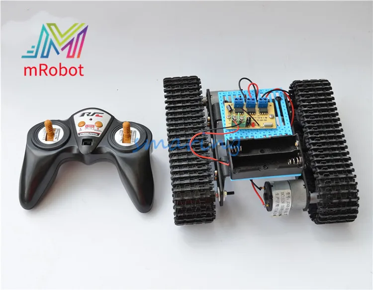 DIY собранная модель танка с дистанционным управлением робот шасси Смарт RC робот комплект гусеничный автомобиль для детей