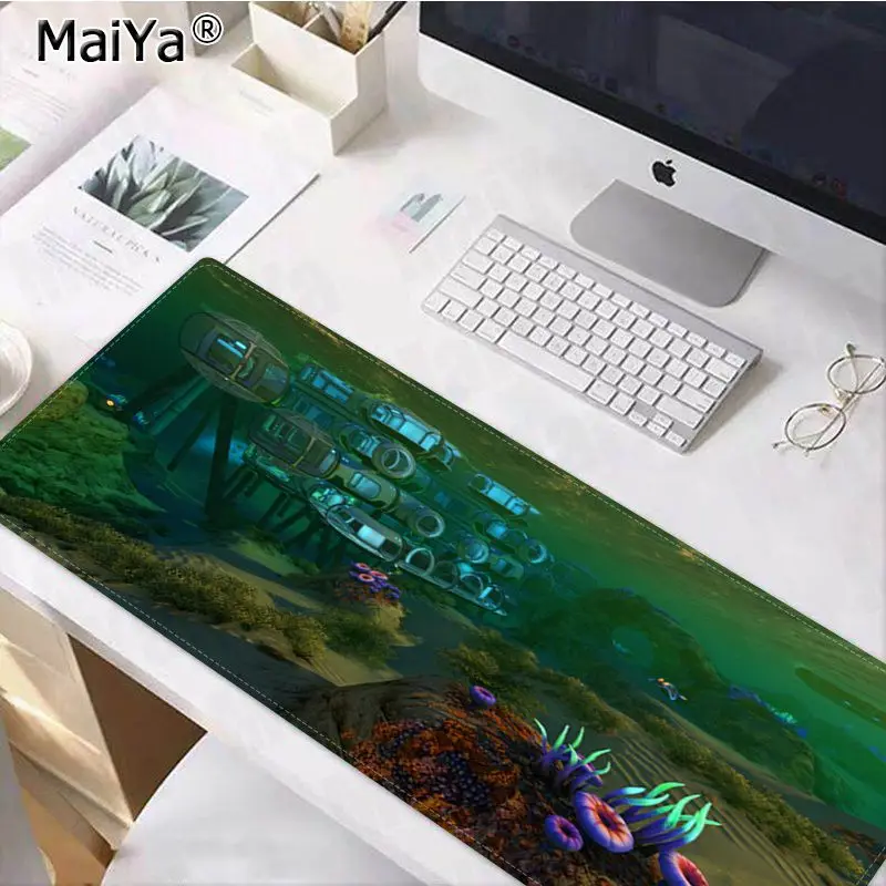 Maiya Subnautica, игровой коврик для мыши из прочного натурального каучука, Настольный коврик, версия скорости/управления, большой игровой коврик для мыши