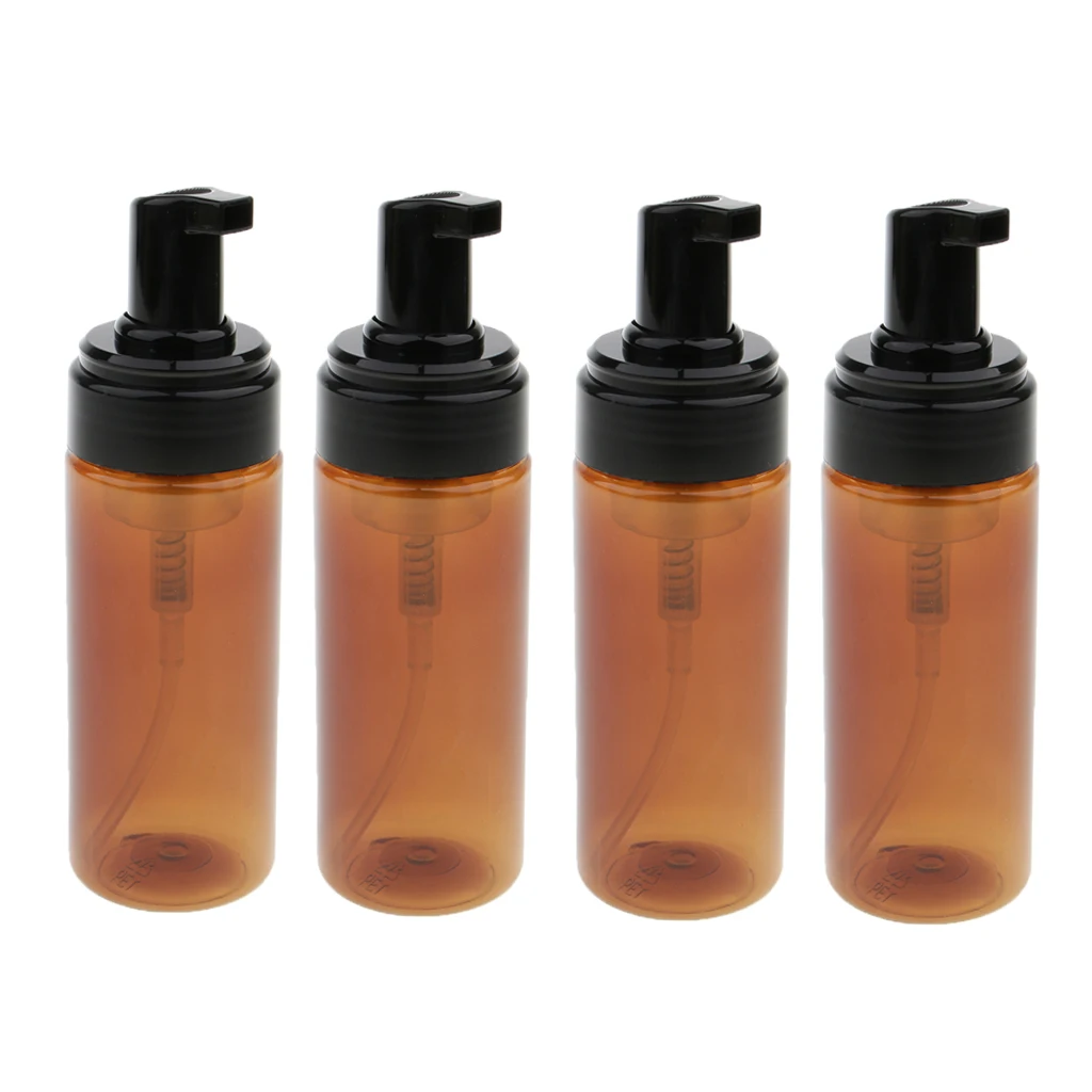 4Pcs Foaming Soap Dispenser, Plastic Refillable Foam Hand Pump Empty Bottles Container for Castile Liquid Soap , 150 ml/Pcs