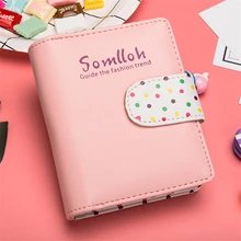 

Women Wave Point Fashion Hasp Wallet New Female Multifunction Lovely Letter Print Coin Purses Two Fold Card Holder Clutch Bag