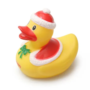 

Christmas Vest Duck Toys PVC Baby Shower Rubber Ducks Bathtub Toddler Boy Toys Plastic Duck Baby Shower Games Yellow Duck Party