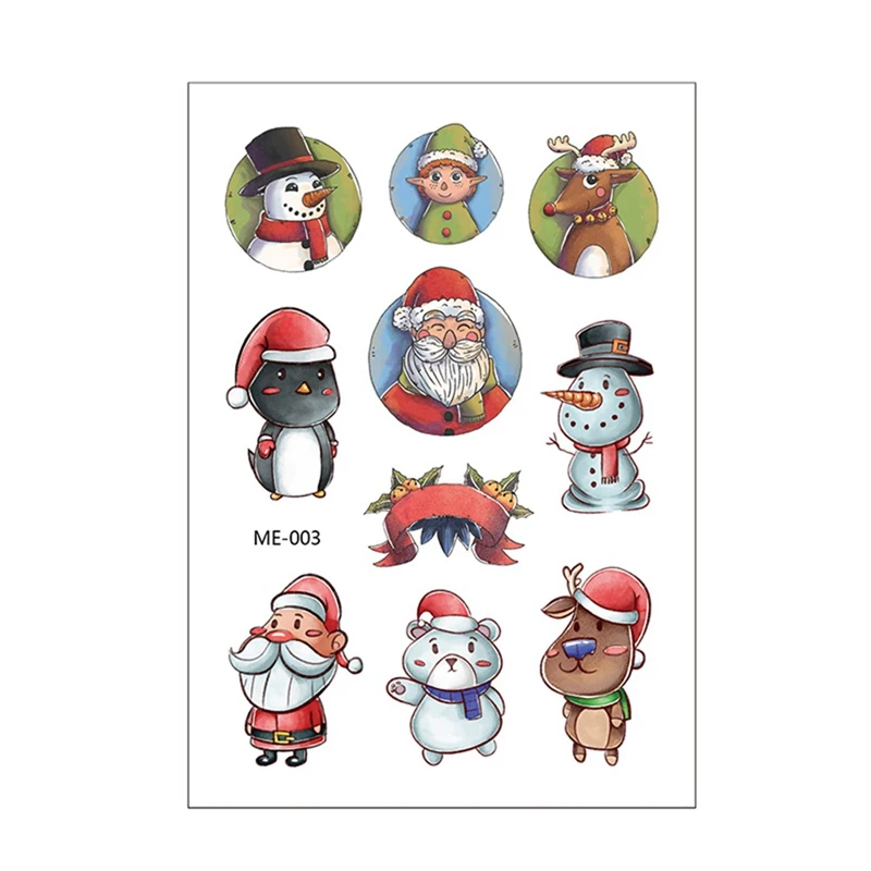 6pcsChristmas вечерние модные наклейки-татуировки шаблон наклейки с бронзированием Emporary Tattoo стикер для женщин минималистичные линии шаблон тела