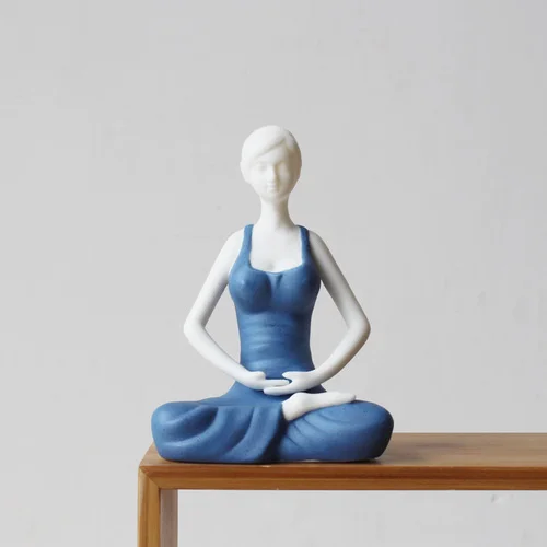Pattern B Creative Yoga Beauty Figurines Ceramic Character Decoration Crafts Office Tea Ceremony Accessories Statue Boutique Souvenir Gift - Цвет: Pattern B