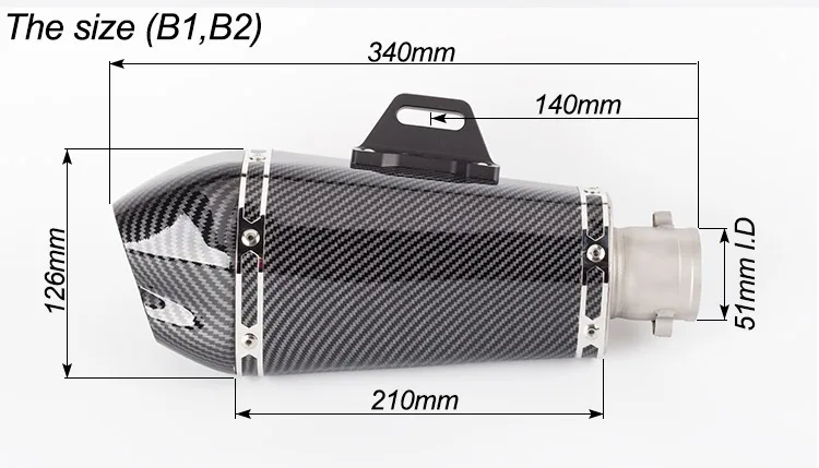 51 мм мото rcycle выхлопная труба akrapovic глушитель выброса выхлопных газов мото с DB killer для Z250 CBR500RR Z900 ZX6R moto cross
