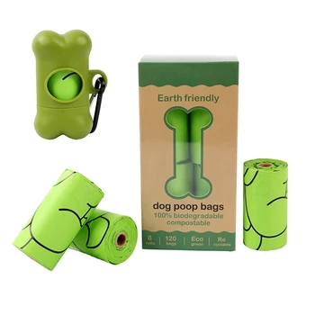 

Corn starch Biodegradable Poop Bags Dog Waste Bags scented Dog Poop Bags for Dog 120 pieces with 1 Dispenser