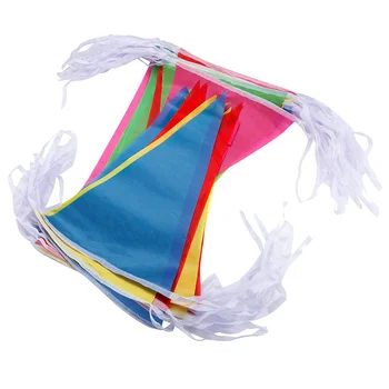 

Bunting Banner 164 Feet Multicolor Nylon Pennant Flag Banner 100 Flags for Wedding Birthday Party C44