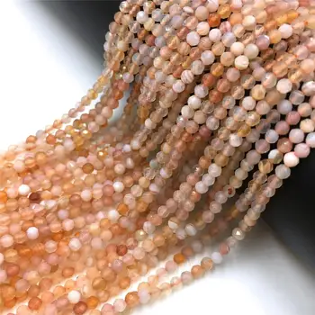 

Small Natural Botswana Beads Round 2 3mm Faceted Stone Beads Yellow Agates Bead For Jewelry Making Necklace Bracelet DIY (38cm)