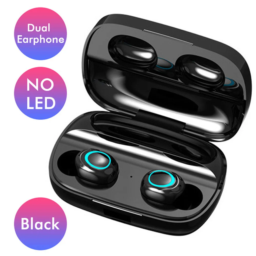 dual ear no led B S11 TWS сенсорные беспроводные наушники bluetooth гарнитура HIFI спортивные наушники с шумоподавлением светодиодный аккумулятор 3500 мАч - Цвет: dual ear no led B