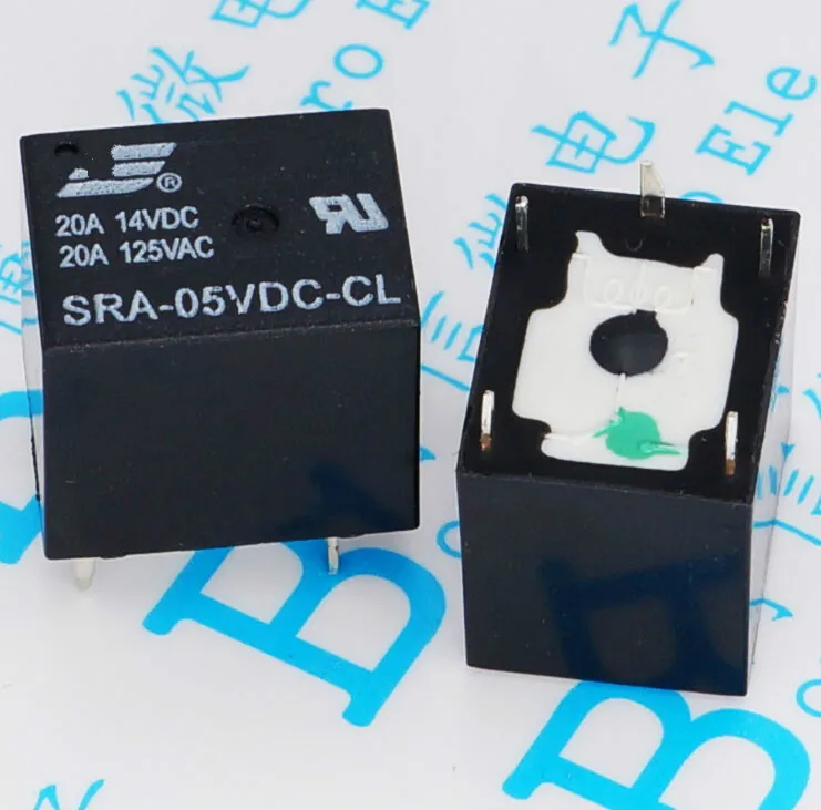 10 шт. SRA-05VDC-CL 5VDC 20A черный Мощность реле выключателя Тип T74-5V 5 футов SRA-5VDC-CL 20A 125VAC черный реле Бесплатная доставка