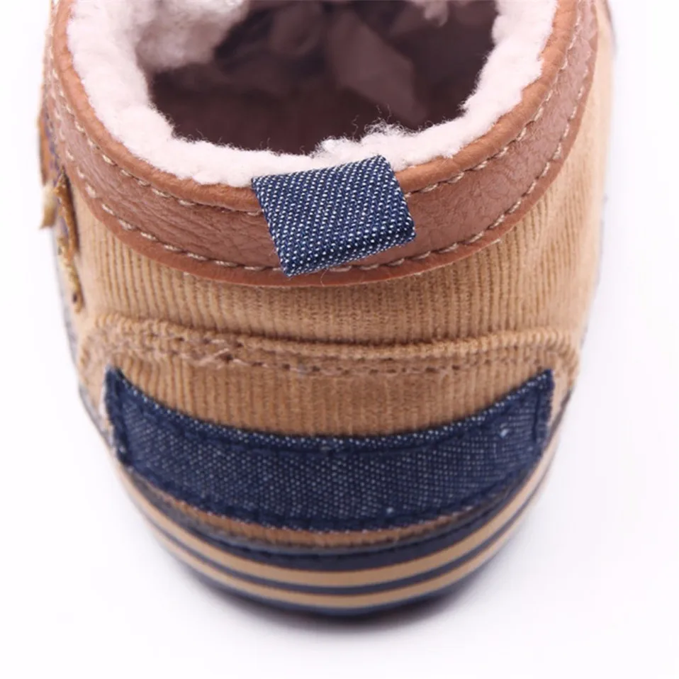 Новое поступление, модная теплая осенне-зимняя парусиновая прошитая детская полиуретановая обувь для малышей, обувь для маленьких мальчиков