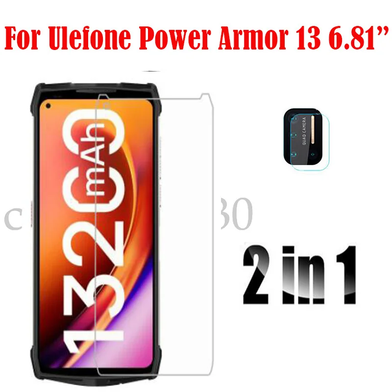 3-in-1 Glass For Ulefone Power Armor 13 6.81 Screen Protector Full Protection on Camera Lens | Мобильные телефоны и