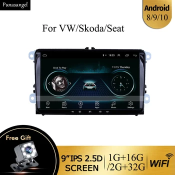 

9" Android 10 2 Din Car radio GPS Car Multimedia for Seat skoda VW Passat Golf 5 6 T5 multivan POLO amarok Touran autoradio