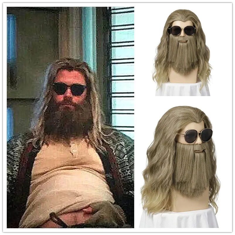Thor Avengers 4 Endgame Loki Costume Fat Thor Cosplay Wig With