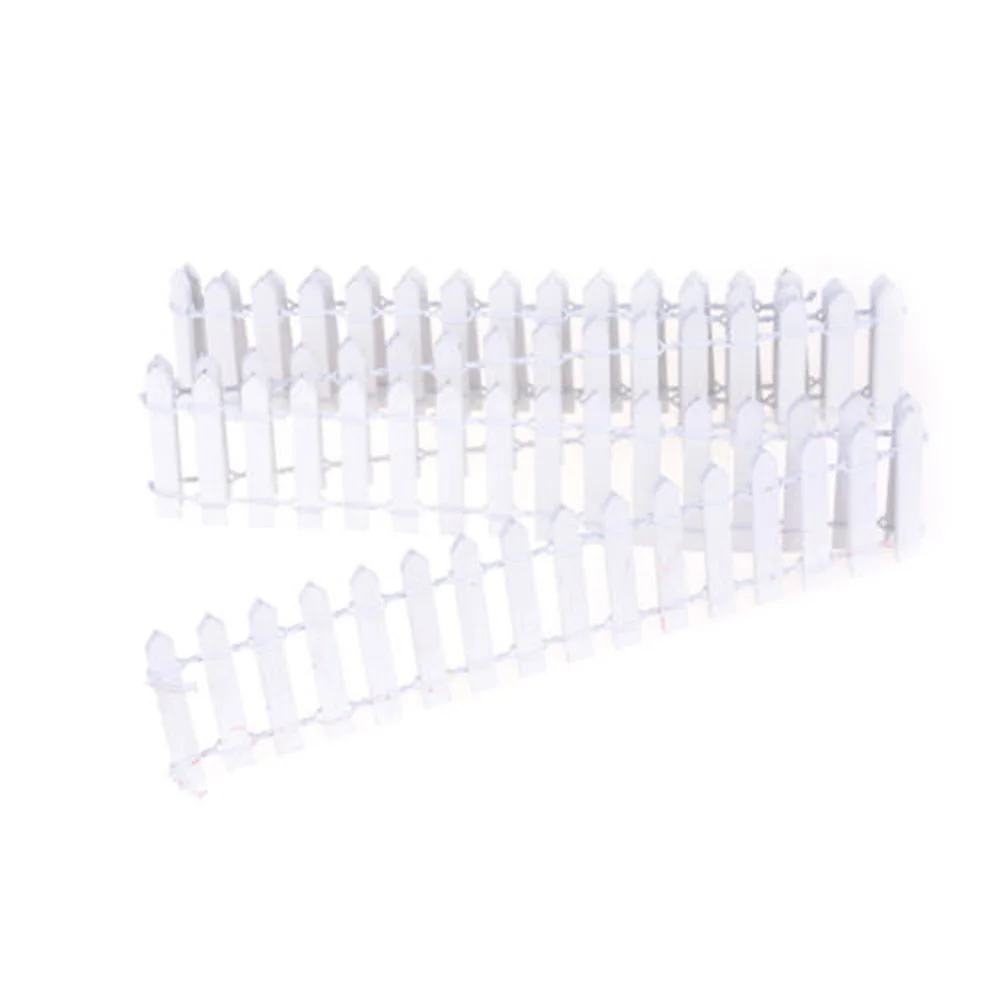 Miniature Wood Fence DIY Decor- or Micro Landscape Doll House Garden 1m - Цвет: White