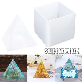 

Newly Large Pyramid Silicone DIY Mold for Resin Jewelry Making Ornament Home Decor White