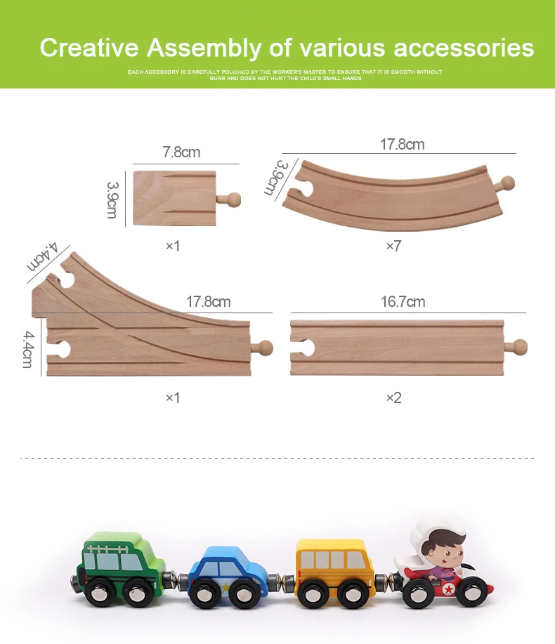 36 шт. Деревянный Железнодорожный поезд детский городской Железнодорожный транспорт собирать деревянные дорожки сцена Игрушка поезд трек
