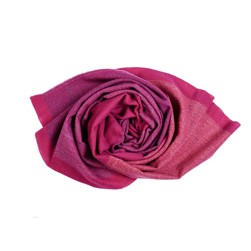 FS модный пэчворк головной Обертывания шарфы для женщин для зимние теплые Grwwn розовый мусульманский хиджаб шарф Кашемир с кисточкой Bufandas - Цвет: Rosy