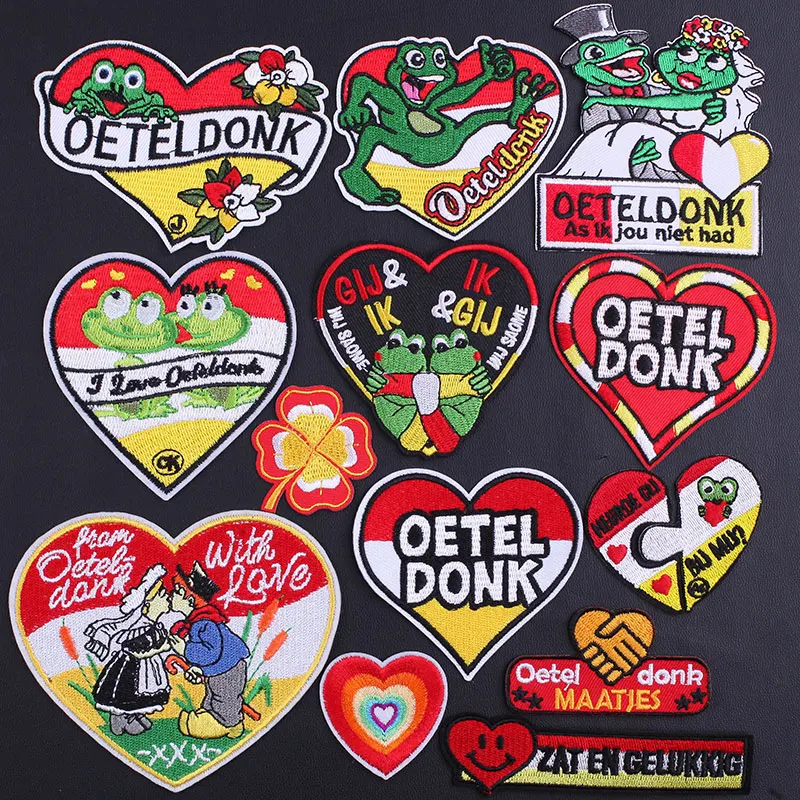 Oeteldonk Embroidered Patches for Clothing Emblem Embroidery Patch on Clothes Frog Carnival for Netherland  Ironing Badge G