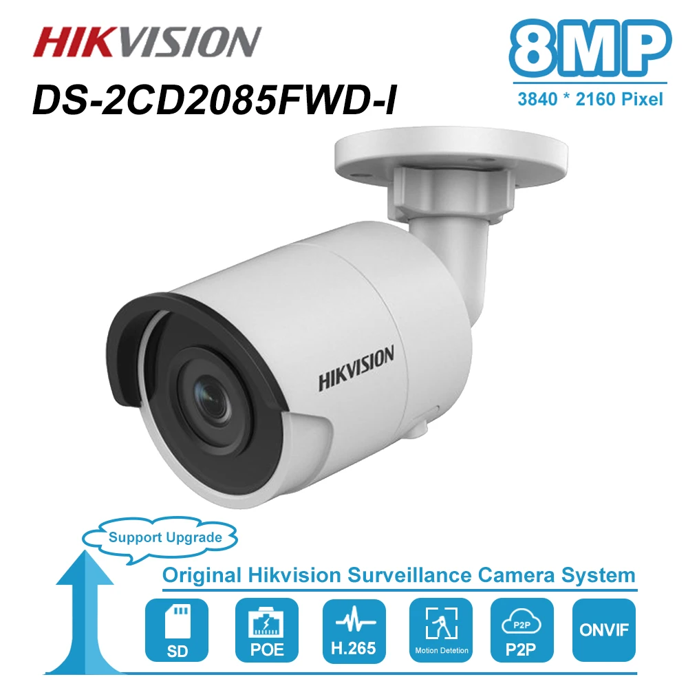 Hikvision 8MP (4 K) Bullet POE IP камера Открытый Всепогодный IP.67 CCTV видеонаблюдения ночное