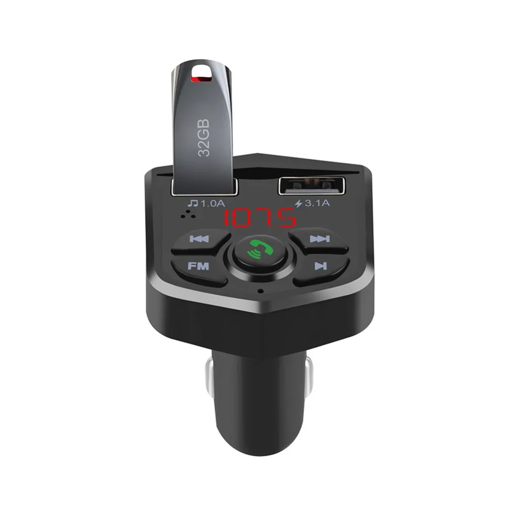 Bluetooth 5,0 Handsfree автомобильный mp3 комплект 3.1A Быстрый двойной usb зарядный порт lcd Цифровой вольтметр TF карта U диск AUX плеер(803E