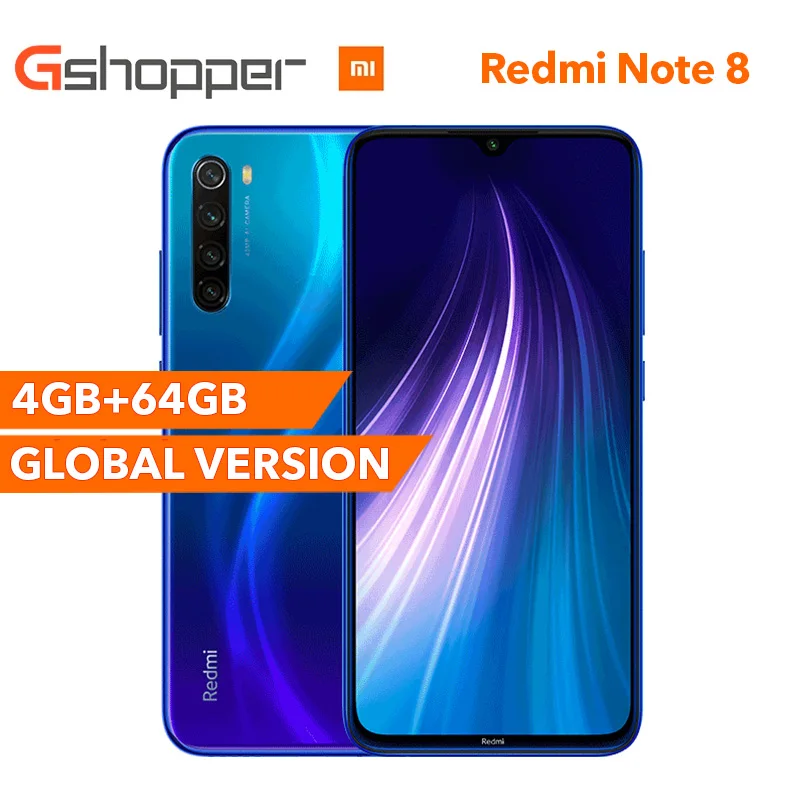 Глобальная версия смартфона Xiaomi Redmi note 8 4 Гб RAM 64 ГБ ROM Восьмиядерный Snapdragon 665 48MP 6 3