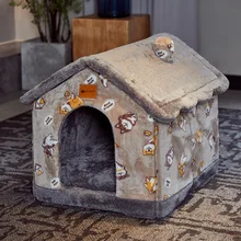 Dog House Foldable Deep Sleep Pet Warm Soft Dog Bed Cat Kennel Kitten Cave Sofa Puppy Mat Dogs Pets House Basket Pet Supplies